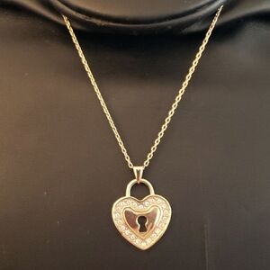 SIUMAL Gold Plated Cubic Zirconia Heart Necklace